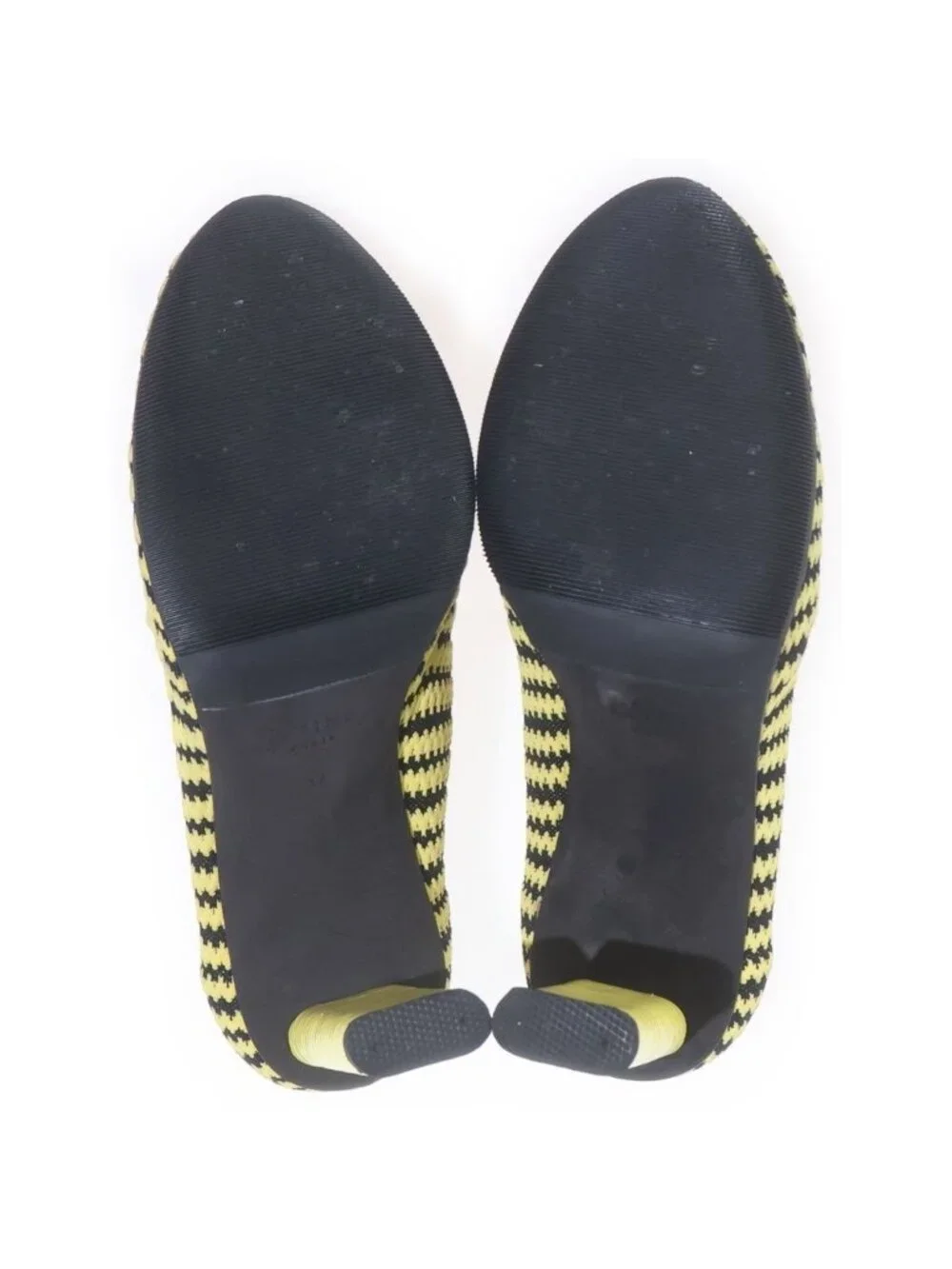 Celine Heels Knit Pumps Striped Yellow Black